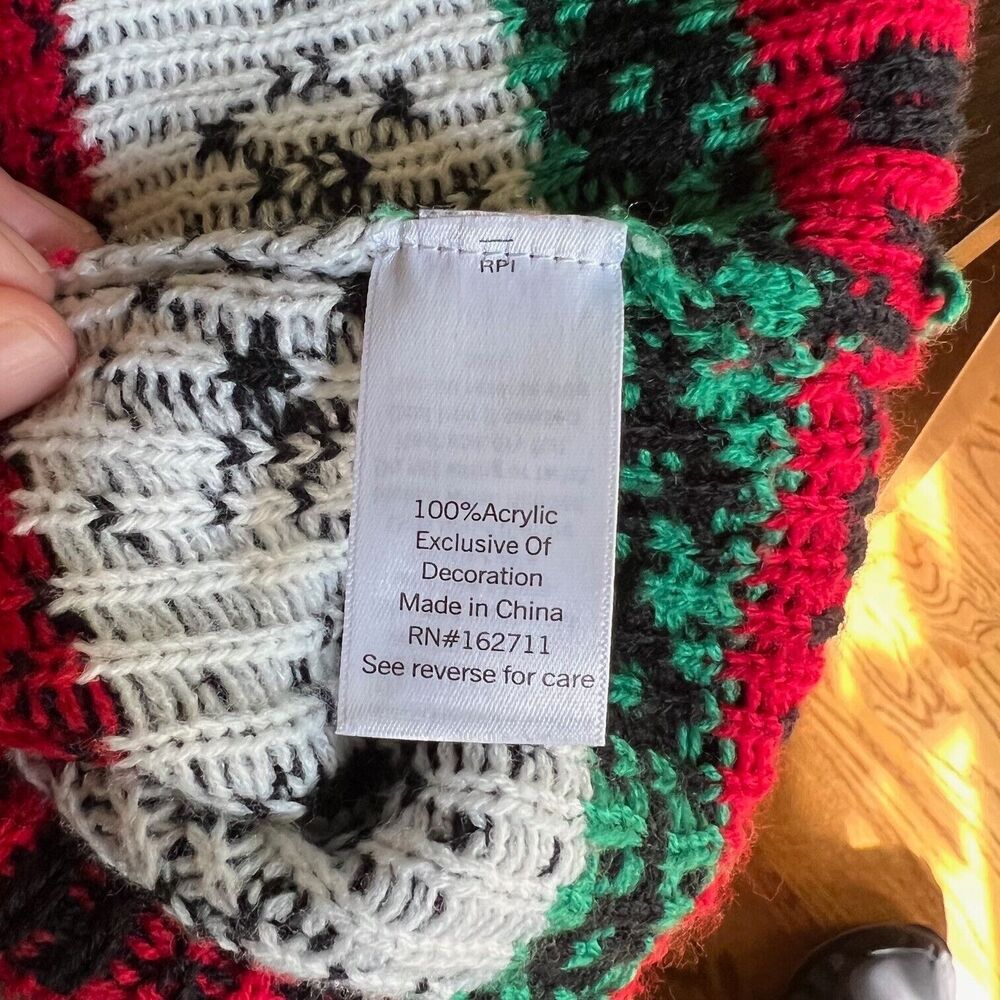 Ugly Christmas Sweater T-Rex Dinosaur With Boom Box Radio Kohl's Youth Medium M - Picture 6 of 11